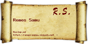 Remes Samu névjegykártya